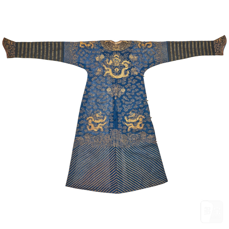 清晚期 藍地納紗龍紋吉服 | A BLUE-GROUND SUMMER GAUZE 'DRAGON' ROBE, JIFU - 图2